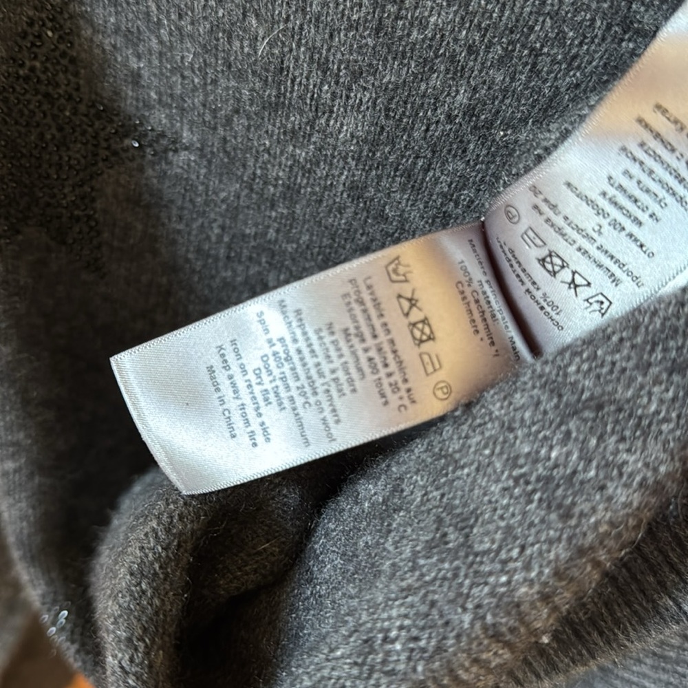 ZADIG & VOLITAIRE Mirka 100% Cashmere Gray Crystal Star Cardigan - Picture 7 of 7